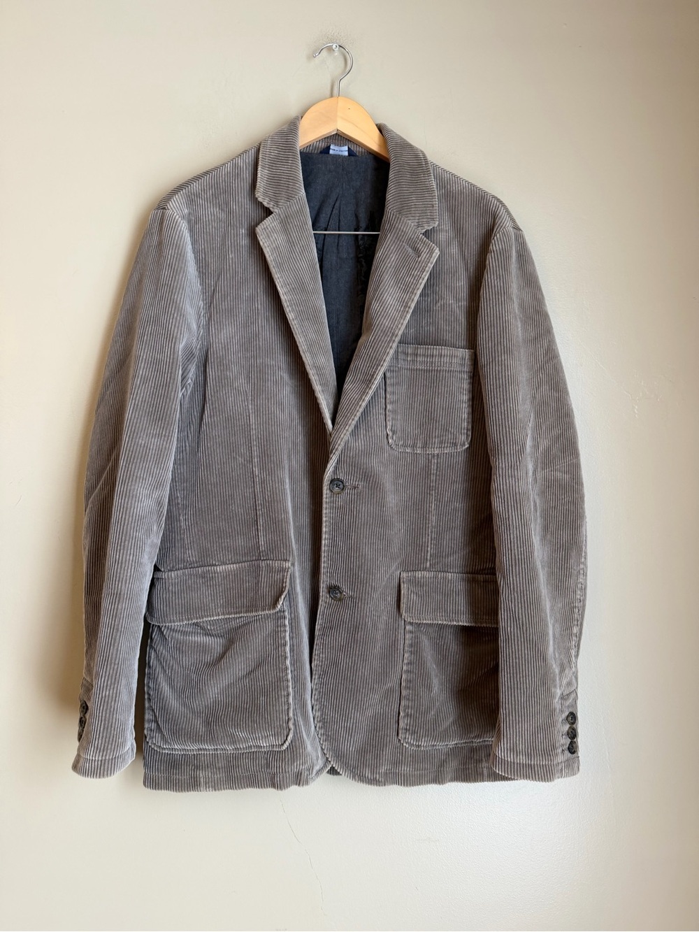 Vintage Y2k Gap Sport Coat Mens Med Gray/ Brown Corduroy Two Button Blazer